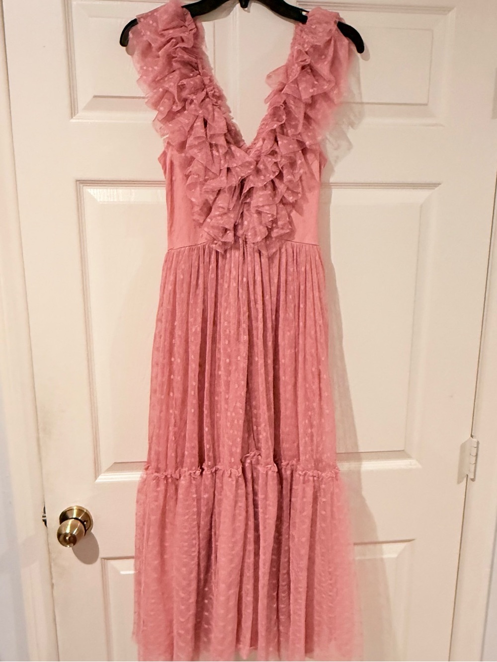 New Pink Ruffled Tulle Dress